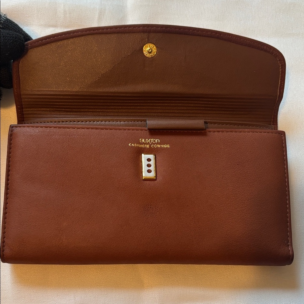 Buxton Cashmere Cowhide Wallet Brown EUC - Picture 3 of 10
